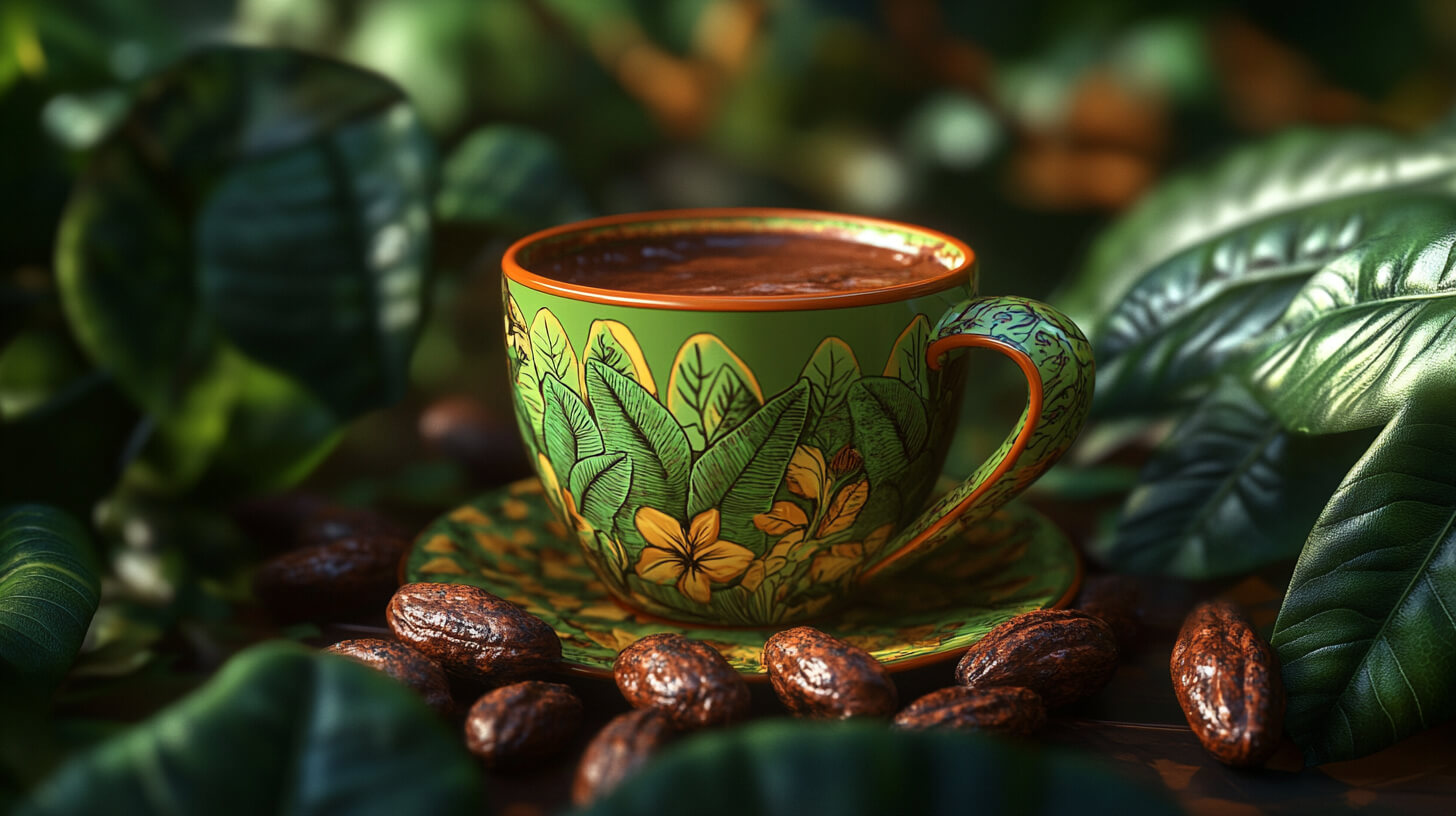 Das Foto zeigt eine Tasse Rohkakao